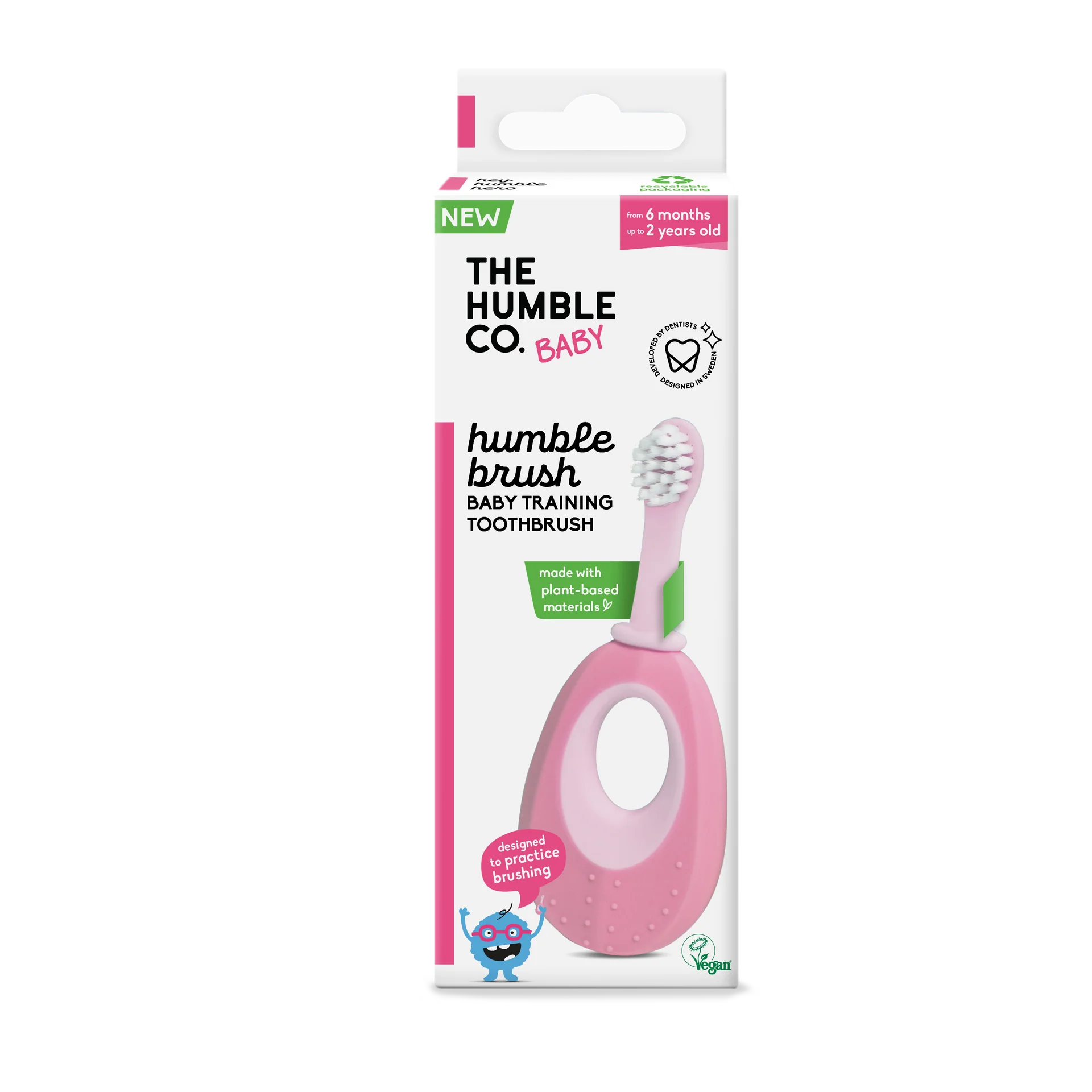 Humble Βρεφικές Οδοντόβουρτσες Βιοδιασπώμενες Φυτικής Βάσης – Ultra Soft - Μπλε, Ροζ