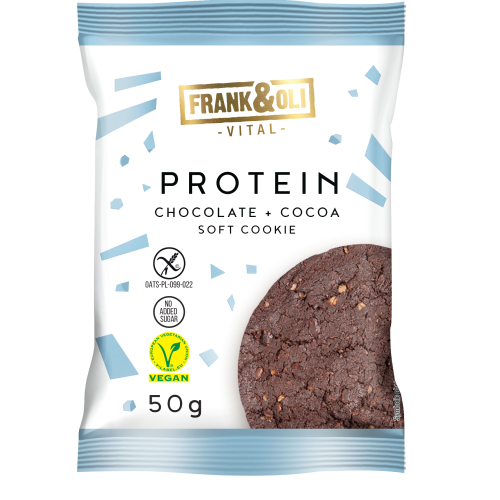 Frank & Oli Soft Vegan Protein Cookie Chocolate & Cocoa 50g